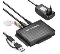 Amtake Adattatore da USB 3.0 a IDE/SATA per HDD da 2,5 e 3,5 pollici, adattatore SATA USB compatibile con Windows 10/8/7/XP/Vista, Mac OS, Linux Usw (con alimentatore da 12 V 2 A)