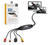 Amtake, convertitore da VHS a digitale, scheda di acquisizione video USB 2.0 con dispositivo di acquisizione audio video, convertitore da VHS Mini DV Hi8 DVD VCR a digitale per Mac, PC, supporto