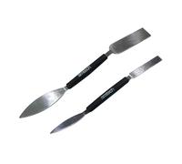 Amtech G1855 - Set di 2 lame triangolari e quadrate per profilare foglie e foglie quadrate, per intonacatori, piccolo utensile, 2 pezzi