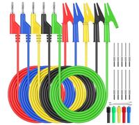 AMTOVL 20PZ Cavo Puntali 15A Banana a Coccodrillo da 4mm Multimetro da Spina a Banana a Morsetto a Coccodrillo 1m Cavo di Prova per Tester Multimetro Clip Alligatore Isolanti Filo