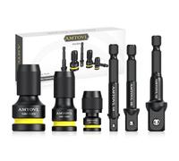 AMTOVL Adattatore per Avvitatore ad Impulsi in Acciaio 42Cr-Mo 1/2 3/8 1/4 con Adattatore Esagonale a 1/4 Adatto a Cacciavite a Impluso Chiave a Bussola e Cricchetto con Mandrino a Serraggio Rapido