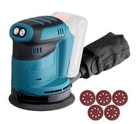 AMTOVL Levigatrice Rotanda Orbitale 3 Livelli Regolabile Levigatrice Professionale per Levigare Cerare Lucidare Legno Metallo Vernice Con 5PZ 125mm Dischi Abrasivi Orbit sander Batteria NON Inclusa