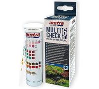 Amtra Multicheck 6 in 1-50 Strisce di Test per Acquari, Controllo Facile e Veloce della qualità dell'Acqua, PH KH GH NO2 NO3 Cl2, con Scala di Riferimento