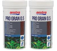 Amtra Pro Gran Micro 0.5-250 ml, Mangime completo per pesci rossi d'acqua dolce e marina di piccola taglia, micropellet da 0.5 mm, con farina di vermi, gamberetti e alghe (Confezione da 2)