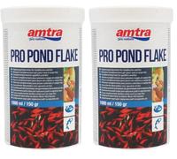 Amtra Pro Pond Flake 1000 ml - Mangime completo in scaglie per Carpe Koi e pesci rossi d'acquario e laghetti ornamentali, in fiocchi (Confezione da 2)