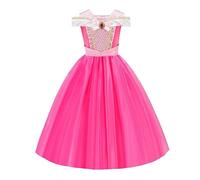 Amtum AILUO02 120 - Costume da principessa, a maniche corte, con accessori, per feste in maschera, compleanno, Halloween, Giornata mondiale del libro
