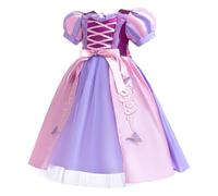 Amtum Costume da principessa vestito da principessa a maniche corte con accessori per feste in maschera, compleanno, Halloween, Giornata mondiale del libro RA92 120