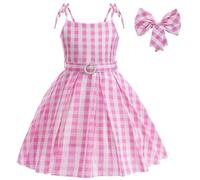 Amtum Costume da principessa, vestito da principessa, a maniche corte, linea A, con accessori, per feste in maschera, compleanno, Halloween, Giornata mondiale del libro, BABI01 120