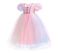 Amtum Costume da principessa vestito da principessa, maniche corte, linea A, con accessori, per feste in maschera, compleanno, Halloween, Giornata mondiale del libro, RA77 100