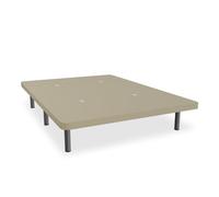 amuéblate online - Base rivestita 3D con struttura extra resistente e barre trasversali di rinforzo, grande stabilità, 6 gambe metalliche filettate da 25 cm, 135 x 190, beige