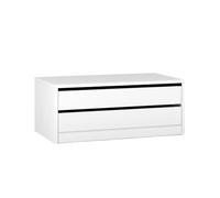 amuéblate Online - Cassettiera interna per armadio modello Malena con 2 cassetti, design pratico ed elegante, colore bianco-grafite, dimensioni: 77 cm larghezza x 36 cm altezza x 45 cm profondità