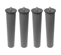 amuéblate online - Set di 4 gambe per rete o base imbottita cilindriche filettate, grigio, altezza 25 cm
