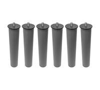 amuéblate online - Set di 6 gambe per rete o base imbottita cilindriche filettate, grigio, altezza 25 cm