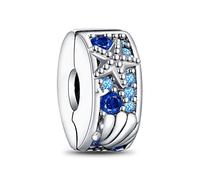 Amuefer Capasanta Clip Charm Compatibili Bracciale Collana, Argento Sterling Stella Marina Oceano Ciondolo Natale Gioielli Regali per le Donne Ragazza Moglie Amici