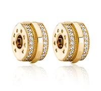 Amuefer Clip linee di pavé scintillanti Charm Compatibili Bracciale Collana, Argento Sterling Ciondolo Compleanno Natale Gioielli Regali per le Donne Moglie Amici