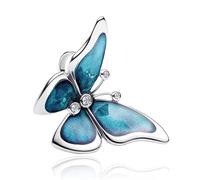 Amuefer Farfalla blu Charm Compatibili Bracciale Collana, Argento Sterling Ciondolo Compleanno Natale Gioielli Regali per le Donne Moglie Amici