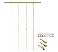 AMUFJJ Kit per Appendere i Quadri System di Binari per Appendere Quadri da Parete in Ottone, Esposizione Foto Tagliabili, Ferramenta Musei d'Arte/mostre Pittura(2m/6.6' Chain,2.1m/6.9' Rail)
