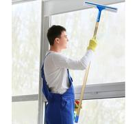 AMUFJJ Lavavetri Tergivetri Puliscivetri Asta Lavavetri 2 in 1, Lavavetri per Case A 3 Piani/Alta Portata, Kit per Lavaggio Finestre Alte per Interni/Esterni con Accessorio(L 26' 2inch (8m))