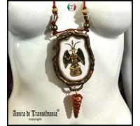 amuleto ciondolo teschio satanico satana gioiello pendente magia nera satanista