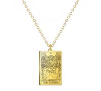 Amuleto Collana di Tarocchi Arcani Maggiori per Le Donne In Acciaio Inox Choker Chain Collana Vintage Fortunato Tarocchi Carte Gioielli
