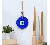 Amuleto da parete in vetro blu stile turco e greco, portafortuna e protezione, decoro da parete artigianale, adatto per casa, ufficio, giardino e ingressi Tagli Unica,6 centimetri,4 centimetri,Perline