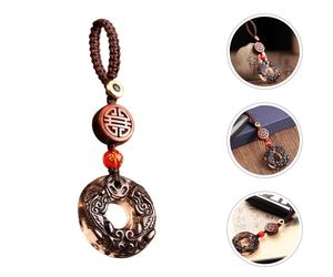 Amuleto Della Ricchezza in Ossidiana Intagliata Ciondolo Chiave Dell'auto