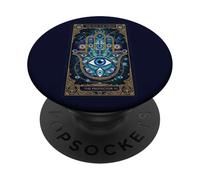 Amuleto di protezione dagli occhi malvagi Hamsa mano Tarocchi Celeste Yoga PopSockets PopGrip Adesivo