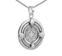 Amuleto vittorioso sigillo re Salomone ciondolo argento 925 talismano con Hamsa