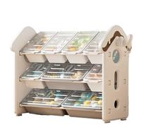 AMULONG Contenitore per Peluche Organizzatore Di Stoccaggio Giocattoli In Plastica Con Contenitori Per Rimovibili Per Libri Per Sala Giochi Della Camera Da Letto Baule Portagiochi per Bambini(C)