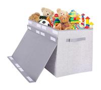 AMULONG Contenitore per Peluche Organizzatore Di Stoccaggio Pieghevole Per Scatole Giocattoli Con Coperchio Grandi Dimensioni Cestini Manici Per Soggiorno Sala Giochi Baule Portagiochi per Bambini