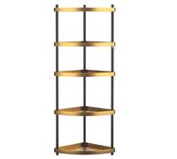 AMULONG Libreria Angolare, Studio Espositore Ad Angolo Con Supporto In Metallo A 5 Livelli Per Soggiorno, Cucina, Bagno Mobile Espositore per Piante