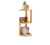 AMULONG Libreria Angolare, Studio Mensola Angolare In Legno Massello, Libreria, Scrivania, Pavimento Mobile Espositore per Piante(24x24x68cm)