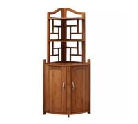 AMULONG Libreria Angolare, Studio Scaffale Ad Angolo A 5 Livelli Con Porta Dell'armadio Libreria In Bambù Supporto Per Piante Per Soggiorno Camera Da Letto Mobile Espositore per Piante