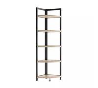 AMULONG Libreria Angolare, Studio Scaffale Ad Angolo A 5 Livelli In Metallo E Legno Portapiante Per Soggiorno, Cucina Mobile Espositore per Piante(A)