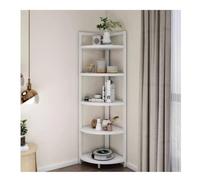 AMULONG Libreria Angolare, Studio Scaffale Ad Angolo A 5 Livelli In Metallo E Legno Portapiante Per Soggiorno, Cucina Mobile Espositore per Piante(B)