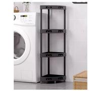 AMULONG Libreria Angolare, Studio Scaffale Ad Angolo Moderno In Plastica A 4 Livelli Per Per Esposizione Per Soggiorno, Camera Da Letto, Bagno Mobile Espositore per Piante(Black)