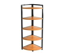 AMULONG Libreria Angolare, Studio Scaffale Angolare A 5 Ripiani Con Struttura In Acciaio, Supporto, Indipendente, Espositore Per Cucina, Soggiorno Mobile Espositore per Piante(A)