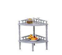 AMULONG Libreria Angolare, Studio Scaffale Angolare In Legno For Studio, Portaoggetti Vintage Mobile Espositore per Piante(Grey,35x35x65cm)