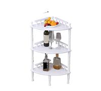 AMULONG Libreria Angolare, Studio Scaffale Angolare In Legno For Studio, Portaoggetti Vintage Mobile Espositore per Piante(White,35x35x85cm)