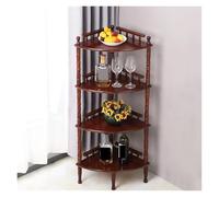 AMULONG Libreria Angolare, Studio Scaffale Angolare In Legno For Studio, Portaoggetti Vintage Mobile Espositore per Piante(Bruin,35x35x118cm)