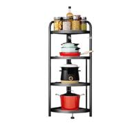 AMULONG Libreria Angolare, Studio Scaffale Angolare Pieghevole A Forma Di Ventaglio In Acciaio Al Carbonio Supporto Per Piante Per La Cucina Del Soggiorno Mobile Espositore per Piante(4 Tier)