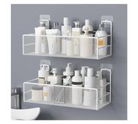 AMULONG Mensola da Doccia Confezione Da 2 Mensole Bagno Per Doccia, Organizer Per Montate A Parete Accessori da Bagno o Cucina(White)