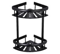 AMULONG Mensola da Doccia Mensola Da Bagno In Alluminio Resistente A 2 Livelli, Doccia, Cestello Portaoggetti Cucina, Mensole Angolari Accessori da Bagno o Cucina