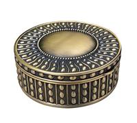 AMULONG Moderno Portagioie Dorato Rotondo in Metallo Fatto A Mano con Perline Porta Gioielli