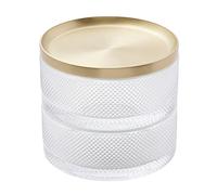 AMULONG Moderno Portagioie Rotondo Custodia per Gioielli Portatile in Metallo A 2 Strati per Esposizione per Decorazioni per Orecchini in Resina Porta Gioielli(C)