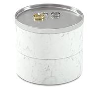 AMULONG Moderno Portagioie Rotondo Custodia per Gioielli Portatile in Metallo A 2 Strati per Esposizione per Decorazioni per Orecchini in Resina Porta Gioielli(A)