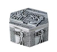 AMULONG Moderno Scatola Regalo in Metallo con Organizzatore di Tesori dal Design Esagonale Classico Vintage Faraone Egizio Antico Porta Gioielli