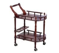 AMULONG Serving Trolley Carrello Cucina Carrello Bar A 2 Ripiani, Vintage In Legno Per Servire Bevande, Per Conservare Vino Da Cucina, Per Il Tè E Ruote Girevoli Dipensa o Bar