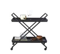 AMULONG Serving Trolley Carrello Cucina Carrello Di Rotolamento In Metallo A 2 Livelli Con Ruote Da Bar Per Alimenti E Bevande Cucina Per Hotel Ristorante Dipensa o Bar(80 * 40 * 75cm)
