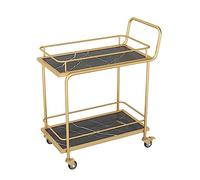 AMULONG Serving Trolley Carrello Cucina Carrello In Ferro Con Ruote Portaoggetti Da Cucina Mobile Per La Consegna Di Alimenti Per Ristorante Dell'hotel Per Casa Tè Dipensa o Bar(Black,2 Tier)